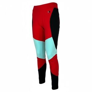 Laain Colorblock Performance Leggings Red Black Mint Size Medium